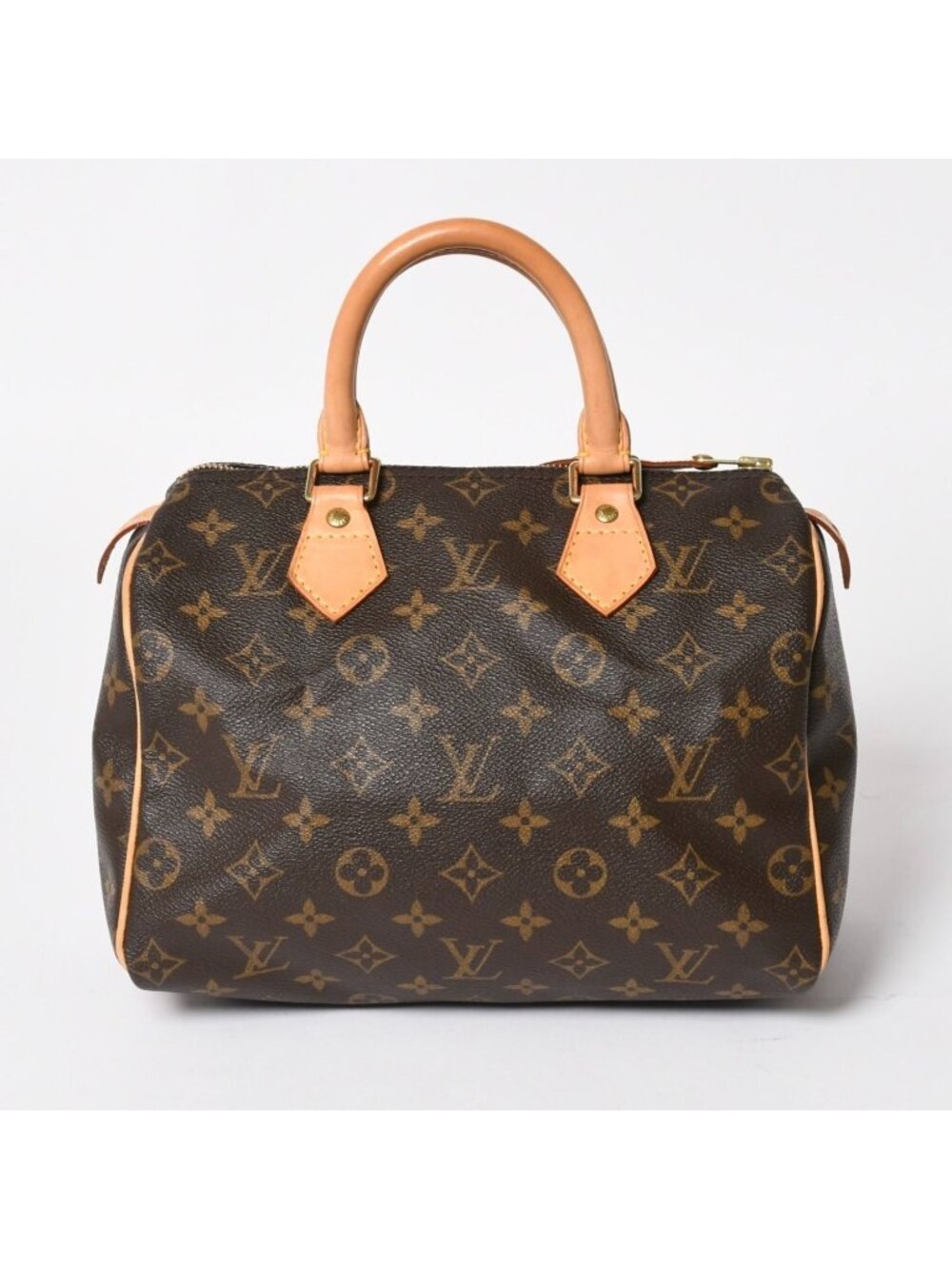 Louis Vuitton Speedy 25 Handbag Monogram Leather Brown Gold
